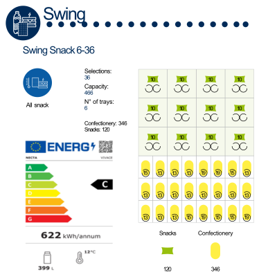 Necta SWING Snack & Cold Drink Vending Machine